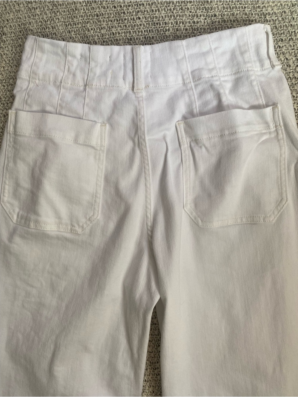Anthropologie Maeve White Colette High Rise Crop Wide Leg Patch Pocket Pants 29 - Picture 9 of 13
